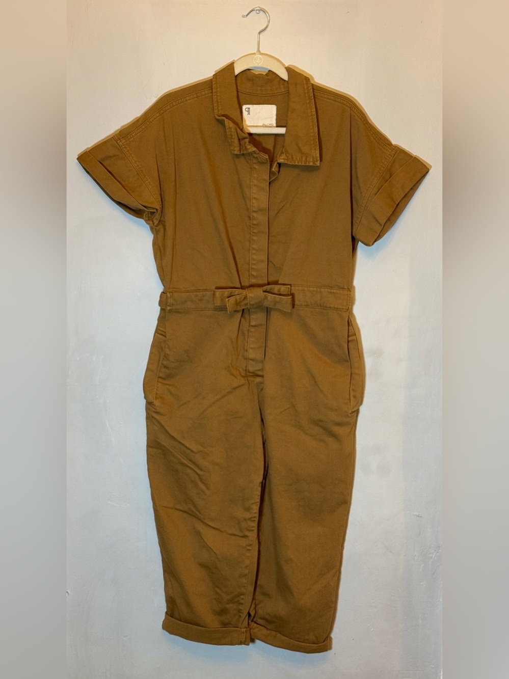 Pilcro Anthropologie Olive Belted Utility Coverall Jumpsuit PM
